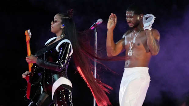 Usher performs.